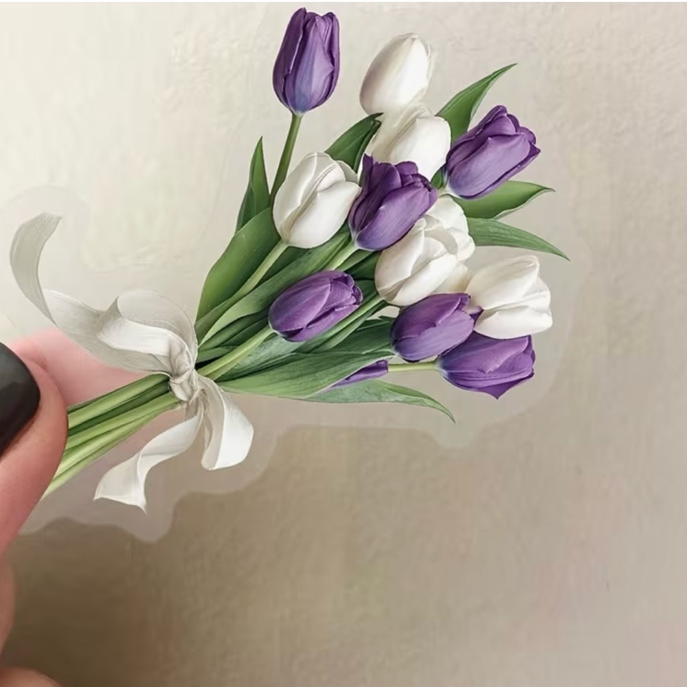 50 Colorful Tulip Flower Stickers Springtime Garden Florals - Picture 12 of 13